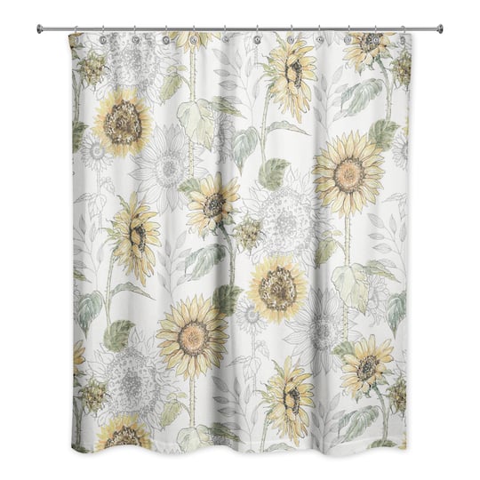 Sunflower Pattern Shower Curtain